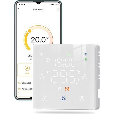 1 Thermostat WiFi Programmable Chauffage Gaz 2 Fils Commande Vocale Alexa Google (1/5)