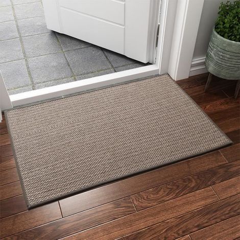 Paillasson Interieur Tapis Entree Interieur - Tapis d'entrée Intérieur Antidérapant Dos en Caoutchouc,Gris, 4575cm (1/4)