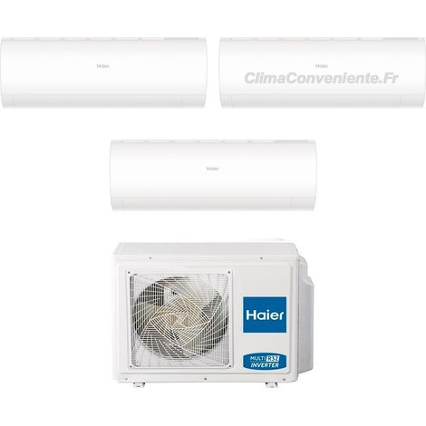Climatiseur Trial Split Réversible Haier Pearl A++ 9000-9000-9000 BTU Inverter Wi-Fi (3U55S2SR5FA + AS25PBPHRAx3) (1/5)