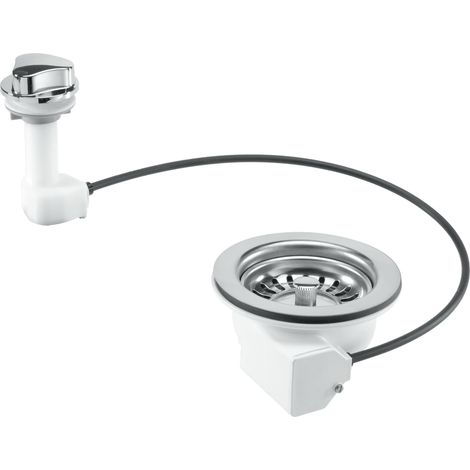 McAlpine PUS113-CP 1.5" Pop-Up Basket Strainer Waste: 113mm Stainless Steel Flange: Chrome Plated Plastic Command Knob: Centre Pin Model (1/5)