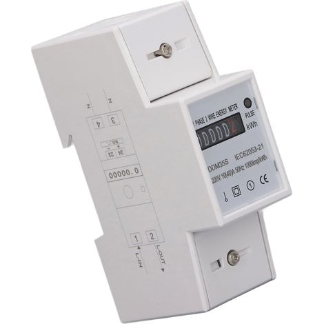 Testeur de compteur d'énergie monophasé numérique sur rail DIN, moniteur de consommation électrique 10-40 A CC 220 V