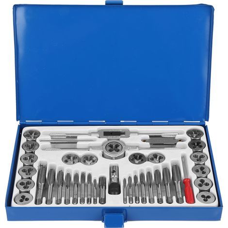 Gewindebohrer- und Schneideisensatz, Handwerkzeuge aus hochfestem legiertem Stahl, zum Gewindeschneiden, 40-teilig (1/5)