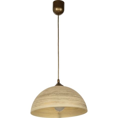 Küchenlampe hängend Glas in Gold Retro 30 cm rund