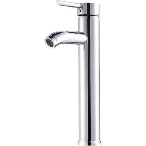 Bathroom Sink Faucet with High Spout, Adjustable Hot and Cold Water Mixer Tap, Chrome MUMU (1/4)