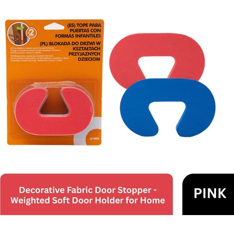Pink Decorative Fabric Door Stopper - Weighted Soft Door Holder for Home (1/5)