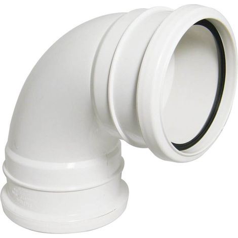 FloPlast 110mm Soil 92.5 Degree Double Socket Bend - White