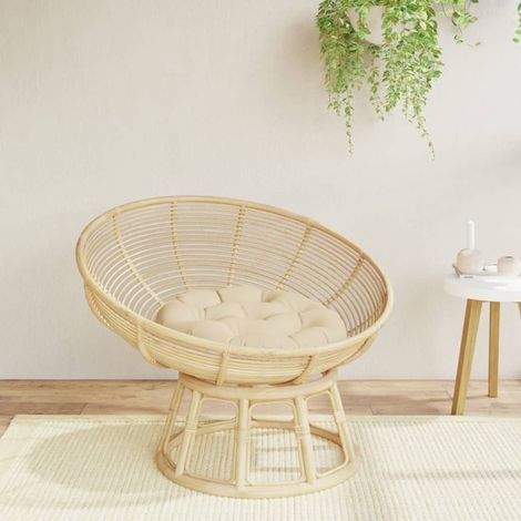 Coussin rond beige Ø 60 x11 cm tissu oxford (1/5)