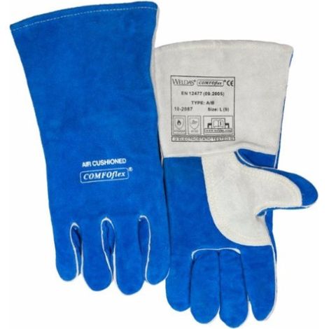 Guante azul con pulgar reforzado WELDAS Wide Body COMFOFLEX XL