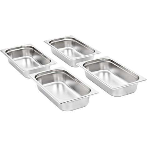 vidaXL Bandejas Gastronorm 8 unidades GN 1/3 65 mm acero inoxidable (1/2)