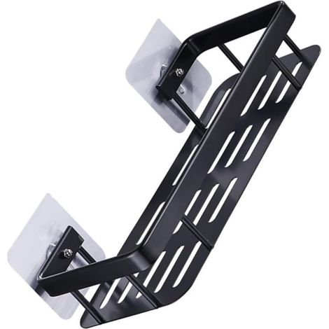 de rangement de cuisine sans perçage en aluminium noir (1/5)