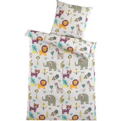 Parure de lit 2 pièces en microfibre 135 x 200 cm + 80 x 80 cm – Parure de lit pour enfant facile d'entretien et légère – Housse de couette avec taie d'oreiller (1/5)