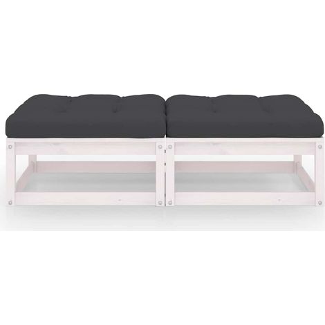 Maison Exclusive - Poggiapiedi da Giardino con Cuscini 2 pz Massello di Pino (1/5)