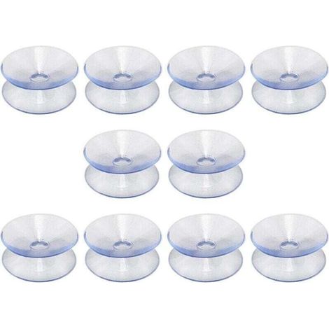 Lot de 10 ventouses double face en silicone Ulisem pour plateau de table, ventouse transparente sans crochets, compatible avec plateau en verre, taille : 35 mm (1/4)