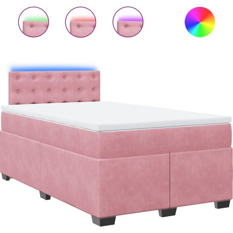 Maison Exclusive - Cama box spring con colchón terciopelo rosa 12 (1/5)