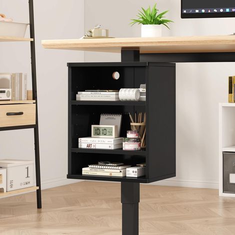 Meuble de Rangement à Placer sous Le Bureau, Meuble réglable s'adaptant aux Pieds des Bureaux Debout, étagère à Fixation par Serrage pour Bureau et Salle de Jeux TMZ012B (1/5)