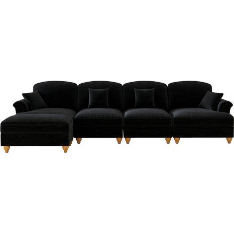 Canapé Cloud Sofa modulable L-forme Chenille Noir 350x140x93 cm ZIPSOFA Canapé (1/5)