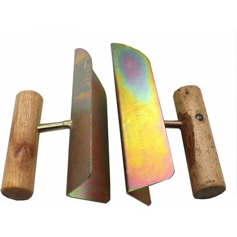 DEESSE SHOP - Truelle d'angle intérieur, outil de plâtre d'angle, truelle d'angle extérieur, couteaux à mastic, outils de maçonnerie et de carrelage 2 truelles d'angle (1/5)