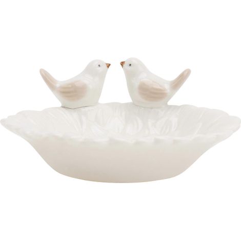 Plateau de rangement pour bijoux de style nordique, assiette en céramique compatible, 1 pièce, plat à bijoux blanc (1/5)