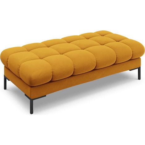 Banc 2 places en velours jaune (1/5)