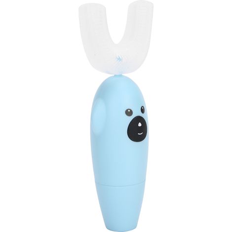 Brosse à dents électrique en U pour enfants, nettoyage dentaire automatique, massage des gencives, hygiène bucco-dentaire, bleue, kit complet (1/5)