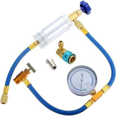 Outil d'injection d'huile pour climatisation R134A - Côté bas rapide avec agent de fromage - Adaptateur R12 R134A (1/5)
