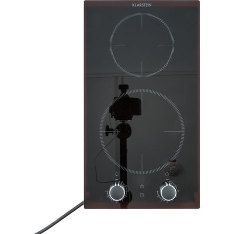Klarstein Kochheld Doppel Cocina de inducción de 2900W con perillas y vidrio negro