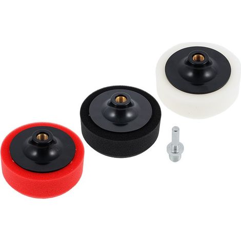 Lot de 3 tampons en mousse pour polissage + adaptateur M14 pour visseuse, perceuse ou polisseuse Carmotion