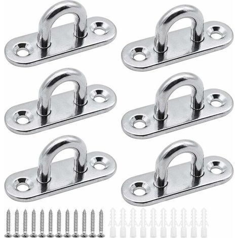 6 Pièces Plaques À Œillets En Acier Inoxydable 5 Mm Pour Fixation Murale, Chaises Suspendues, Auvents Et Accessoires Bateau (1/4)