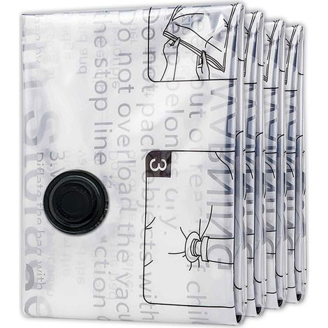 Sacs de rangement sous vide, sacs de compression résistants et peu encombrants pour vêtements et literie (4 pièces/50x70 cm)-AquaForge (1/5)