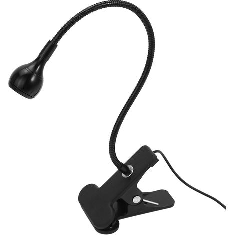 Lampe de lecture LED USB à col de cygne flexible, portable, avec pince pour ordinateur, blanc froid 1W, noire (1/5)