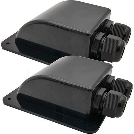Presse-étoupe d'entrée de Câble Solaire étanche, Double Presse-étoupe d'entrée Câble pour Tous Les Types Câbles 6mm² à 12mm² pour Panneaux Solaires sur Remorque, Bateau (Noir, Lot de 2) (1/5)