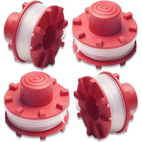 Ensemble de 4 pièces,Compatible avec Einhell GE-CT 36/30Li bobines de fil de rechange pour débroussailleuse,longueur 8 m, diamètre 2 mm,nylon bobines (1/5)