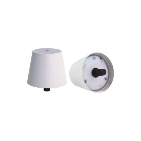 LAMPADA DA TAVOLO A LED RICARICABILE A TAPPO BIANCA- - mm.105x90h. - SYNTESY