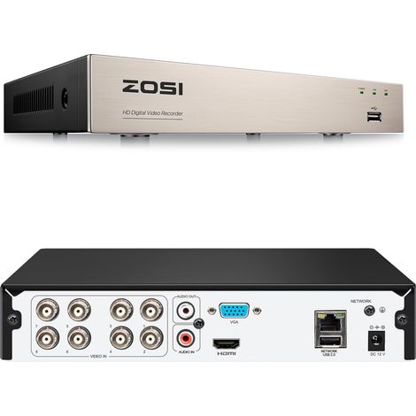 Enregistreur DVR 8CH H.265+ 1080P Détection Personne & Véhicule Enregistrement 24/7 pour Vidéo Surveillance (1/5)