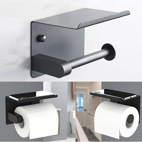 Porte Papier Toilette, Support Papier Toilette Mural, 304 Acier Inoxydable Porte Rouleau Toilette,gris (1/5)