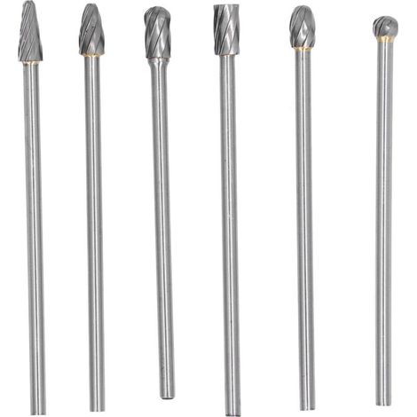 6 Pcs Carbide Tungsten Steel Extension Drill Bit Set Rotating Head Carrying Kit for High Drilling: The Carbide Buriers Set has (1/5)