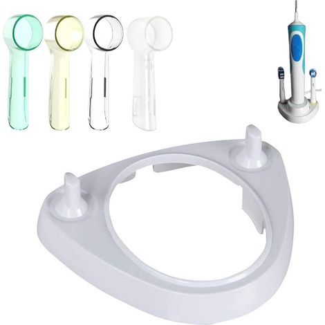 1 Support De Brosse À Dents Électrique,Design Drainant,4 Couvre-Têtes Anti-Poussière,Salle De Bain