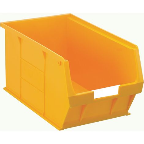 Bac de rangement RS PRO Jaune en PP, 181mm x 205mm x 350mm ( Prix pour Paquet de 5 ) (1/2)
