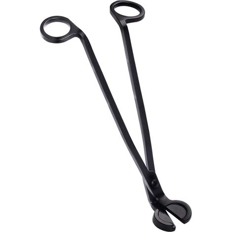 Coupe-mèche Bougie - 1 Pièce - Acier Inoxydable Noir - Coupe Précise et Bac de Récupération - Entretien Lampes à Huile et Pots Profonds - Longueur Ergonomique (1/5)