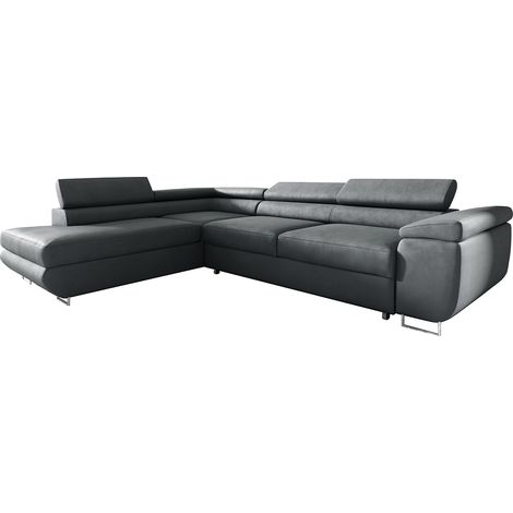 Ecksofa, links umwandelbar, 4-sitzig Lyam Dunkelgrau (1/4)