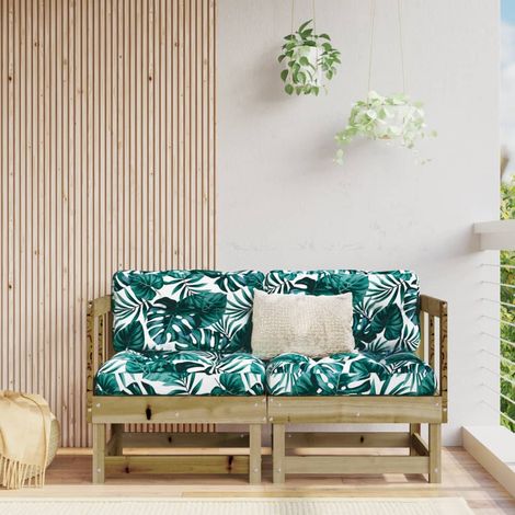 Canapés d'angle avec coussins 2 pcs,Canapé de Salon,Banquette bois de pin imprégné DGBDF553057 (1/5)