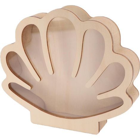 Transparent Wooden Seashell-Shaped Presentation Box (1/5)