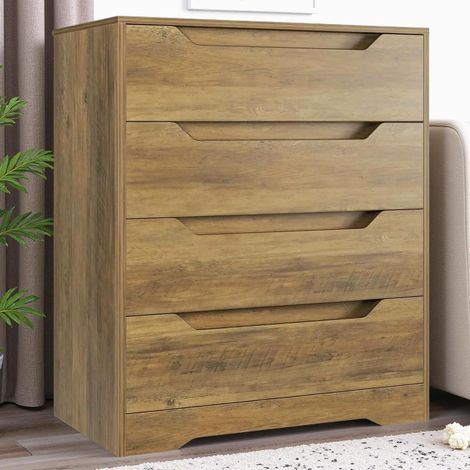 Kommode mit 4 Schubladen, Mehrzweckschrank, Stauraum, Braun, 69x39x82cm (1/5)