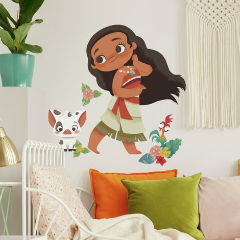 Sticker géant repositionnable Vaiana Vintage DISNEY - 48,7 cm x 63,5 cm (1/3)