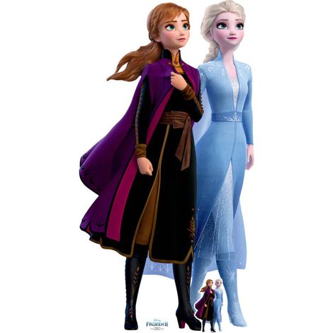 Figurine en carton Disney La Reine des Neiges 2 Anna et Elsa ensemble Hauteur 182 cm (1/5)