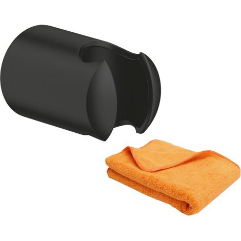 Support mural pour douchette GROHE Vitalio noir mat + microfibre