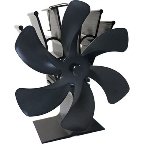 Eco-friendly, ultra-quiet fireplace fan for wood stoves, efficient heat distribution, eco-friendly fan for gas/pellet/wood/log stoves - Black Fireplace Accessories (1/5)
