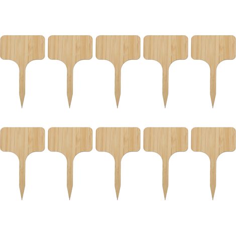 Lot de 10 étiquettes décoratives en bambou, faciles à écrire, 3 mm d'épaisseur, pour jardinier, forme en T. (1/5)