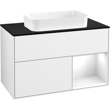 V&B Waschtischunterschrank Finion 100x60,3 cm, Rg r g wh. Lac, glo wh. Lac (1/2)