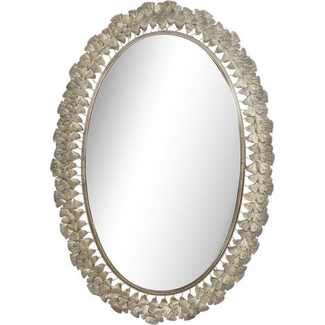 DKD Home Decor Miroir Champagne Métal Design Feuille (1/3)